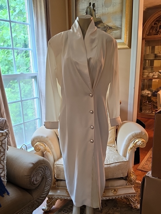 Jr Nites Dresses & Skirts - Elegant Ivory Long Sleeve Button-Front Dress